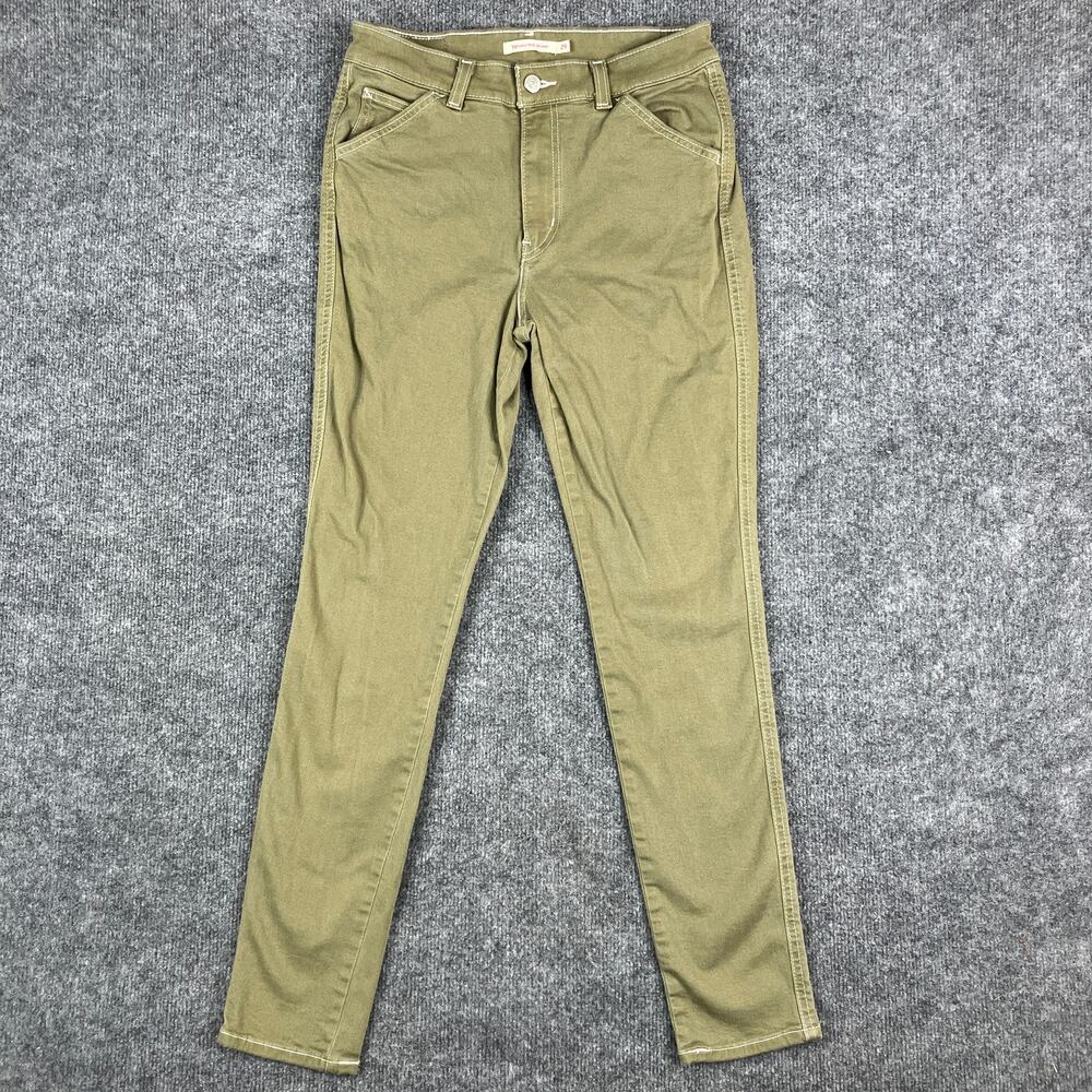 Levis 721 Jeans Womens Size 29 Olive Green High Rise‎ Skinny Stretch Casual